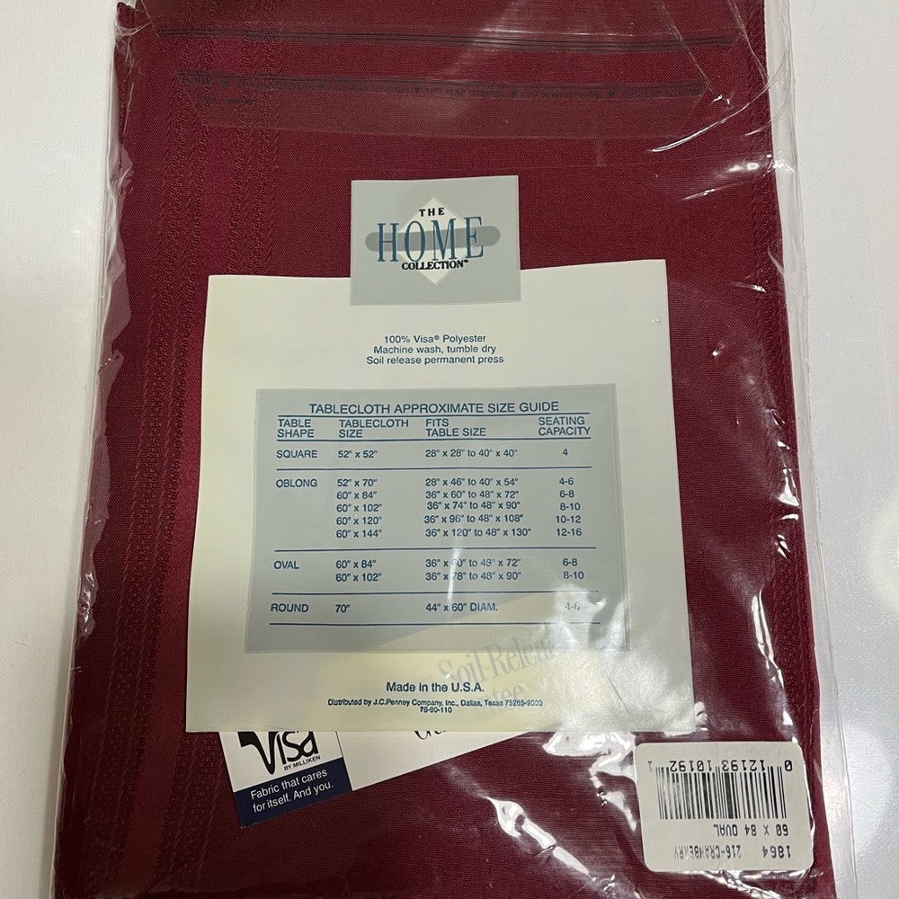 Home Collection New Cranberry Stain-Resistant Tablecloth - Picture 5 of 6